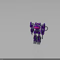 Purple Robot Character With Mechanical Arms Legs Glowing Chest And Metallic Design