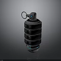 Black Grenade Weapon With Top Pin Multiple Layered Structure And EMP30 Label