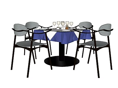 Modern Dining Table and Chair Combination Furniture Combination Dining Table and Chair 3d model