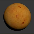 Ripe Orange Fruit With Smooth Surface And Red Spots On Gray Background