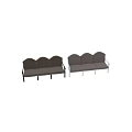 Three Seater Fabric Sofa With Silver And Black Metal Frame Textured Upholstery