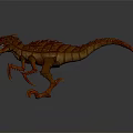 Fierce Red Dinosaur Fantasy Creature Model With Glowing Eyes And Sharp Claws