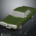 Green Vintage Sedan Car With Classic Front Grille And Headlights Design