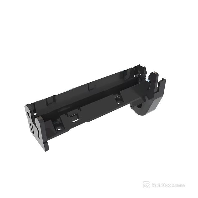 Durable Black Industrial Mechanical Bracket Component With Structural Mounting Holes 3d model 