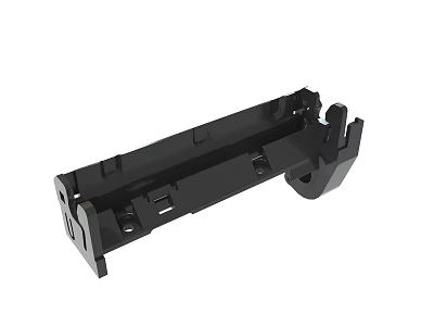 Durable Black Industrial Mechanical Bracket Component With Structural Mounting Holes 3d model