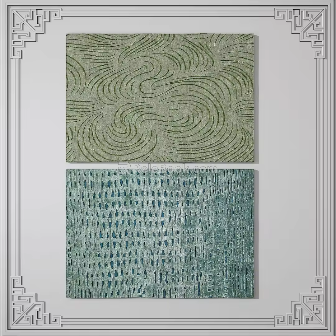 modern square carpet 3d model