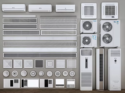 Various Types Of Air Conditioner Air Outlets 3d model