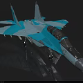 Turquoise And White Modern Fighter Jet Featuring Sleek Aerodynamic Design And Cockpit