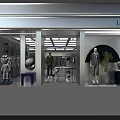 Modern Clothing Store Interior With Gold Head Mannequin Displayed Clothes And Mirror Lighting