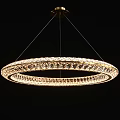 Luxury Crystal Ring Shaped Chandelier With Gold Frame And Sparkling Design