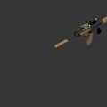 Modern Tactical Rifle With Black Tan Finish Scope Grip And Magazine