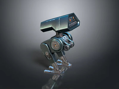 Futuristic Sci Fi Game Movie Character with Mechanical Legs and Armored Head 3d model