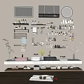 Modern Bathroom Accessories Design With Wall Shelves Towel Racks Mirrors Toiletries And Organized Sink