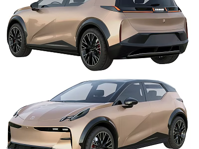 Stylish Gold SUV Car With Modern Design Features 3d model