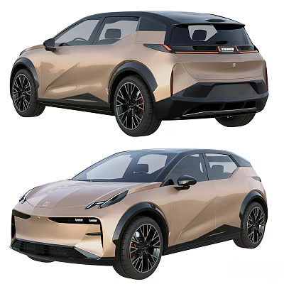 Stylish Gold SUV Car With Modern Design Features 3d model