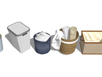 Modern Storage Basket Utensils Trash Basket Clothes Basket 3d model