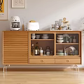 Nordic Sideboard Solid Wood Sideboard 3d model