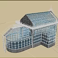 Glass Greenhouse Architectural Design With Metal Frame Arched Structure And Staircase