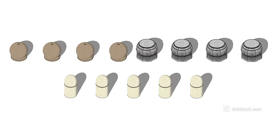 Road Facilities With Different Designs And Various Materials For Urban Traffic Use 3d model 