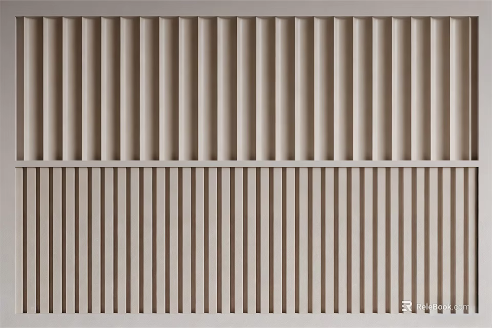 Elegant Modern Vertical Slat Wooden Wall Paneling For Home Interior Design 3d model 