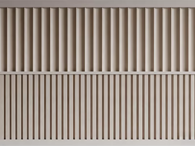 Elegant Modern Vertical Slat Wooden Wall Paneling For Home Interior Design 3d model