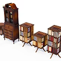 Traditional Wooden Bookcase Collection With Drawers Multiple Shelves And Various Sizes