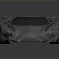 Silver Futuristic Sports Car With Sleek Aerodynamic Body Geometric Shapes Yellow Headlights And Black Wheels