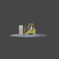 Functional Hyster E60 Forklift Transporting DOWOO DX Cargo With Pallet In Warehouse 3d model
