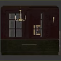 Cozy Double Bed In Bedroom With Maroon Walls Paintings And Warm Fireplace