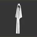 White Traditional Chinese Clothing Set With Stand Collar Wide Sleeves And Loose Pants