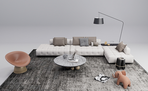 Modern Sofa Coffee Table Combination Simple Sofa Coffee Table Combination 3d model