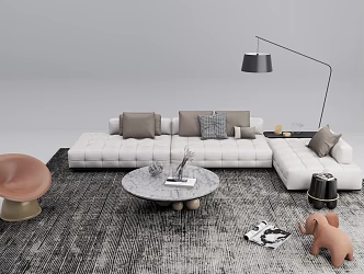 Modern Sofa Coffee Table Combination Simple Sofa Coffee Table Combination 3d model