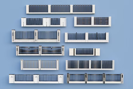 Enclosing wall of residential area, enclosing wall of factory 3d model