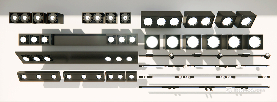 Modern Downlights And Spotlights In Various Styles For Home Lighting Fixtures 3d model 