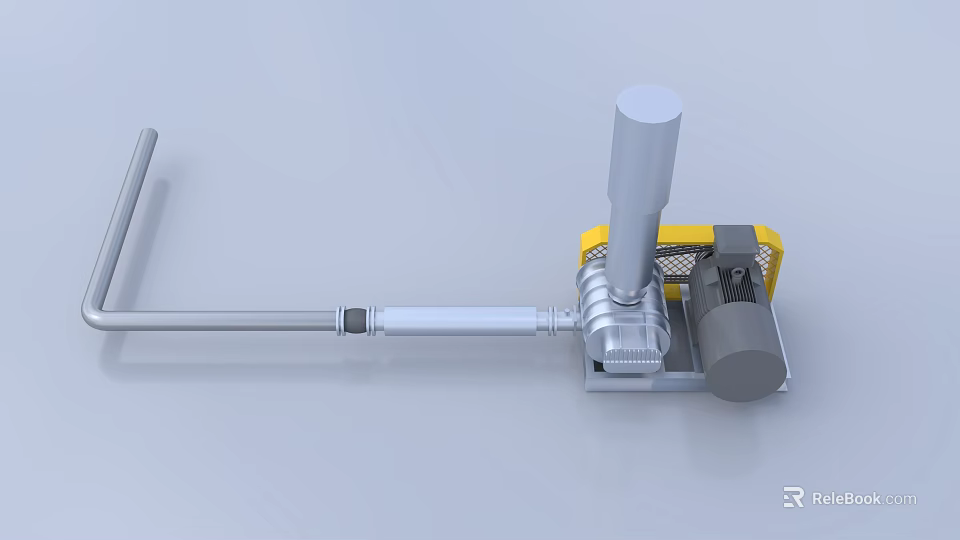 Heavy Duty Industrial Equipment With Metal Pipe And Electric Motor Structure 3d model 