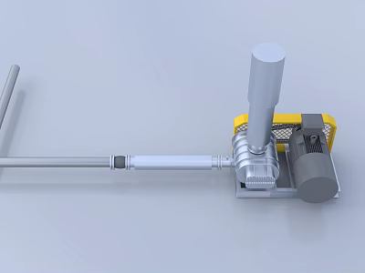Heavy Duty Industrial Equipment With Metal Pipe And Electric Motor Structure 3d model