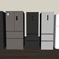 Assorted Modern Refrigerators And Freezers In Different Colors For Kitchen 3d model