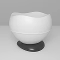 Modern White Stool With Black Base And Curved Contoured Seat Design