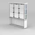 Tech Exhibition Hall Display Cabinet With Glass Doors Drawers And Louvered Panels