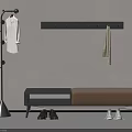 Modern Entryway Coat Rack With White Hanging Jacket Wall Hooks Towel Bench And Shoes