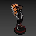 Anthropomorphic Cartoon Tiger Character With Green Eyes Black Vest And Striped Tail