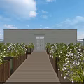Stylish Rooftop Terrace Design With Wooden Flooring Outdoor Tables Chairs And Lush Green Plants
