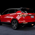 Red SUV Car With Modern Sporty Exterior And Sleek Alloy Wheels