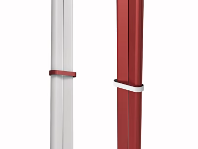 Modern Wall Lamps With White And Red Sleek Design And Decorative Metal Bands 3d model