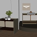 Bentley Bedside Table Modern Light Luxury Bedside Table Bentley Brand Bedside Table 3d model