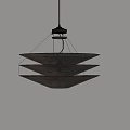 Minimalist Layered Paper Chandelier With Natural Finish Hanging In Modern Interior