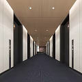 Modern elevator hall office building elevator aisle corridor public area characteristic office building office building elevator 3d model