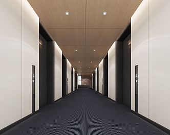 Modern elevator hall office building elevator aisle corridor public area characteristic office building office building elevator 3d model