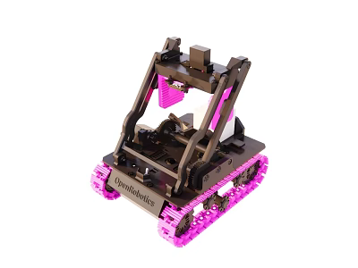 Phantomics Robot With Pink Tracks And Black Mechanical Structure Design 3d model