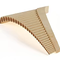 Handmade Wooden Pan Flute Musical Instrument with Curved Design and Multiple Hollow Pipes